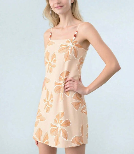 EMBROIDERED FLORAL MINI DRESS
