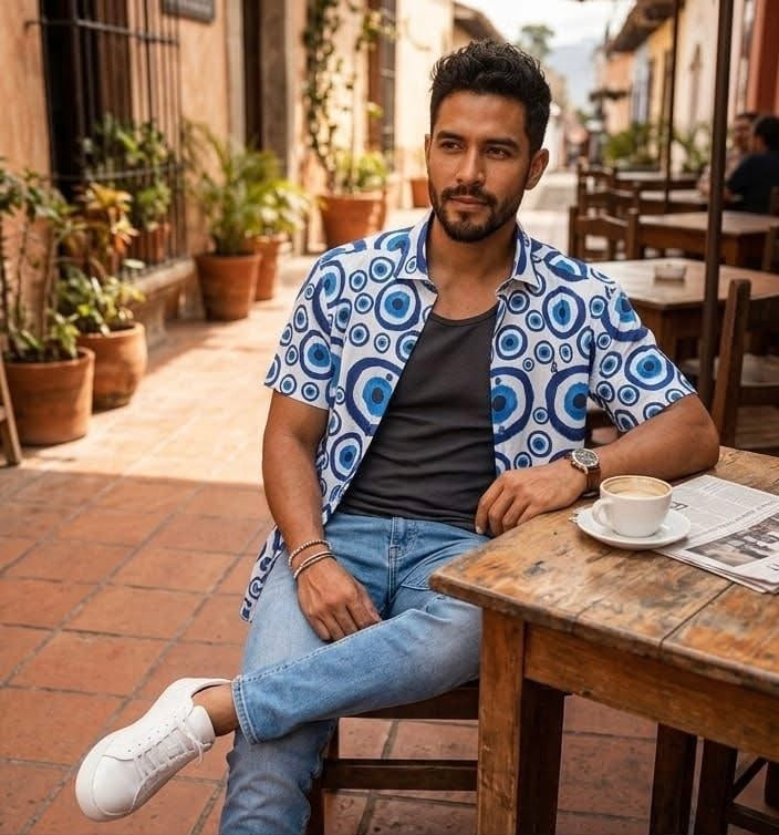 ADDICT CLOTHING LINO SHORT SLEEVE CIRCLE PRINT SHIRT
