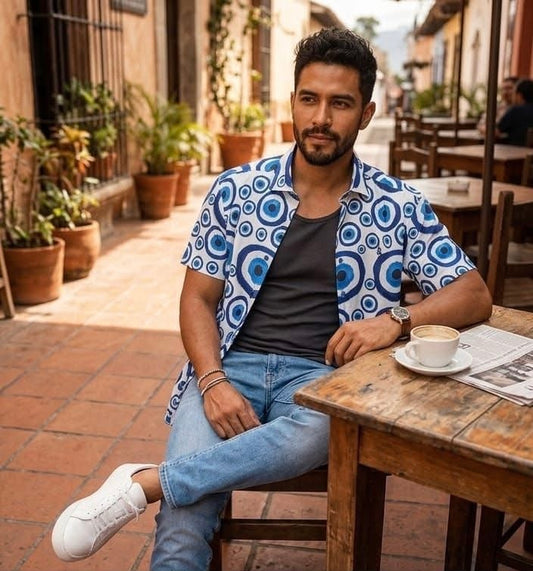 ADDICT SHORT SLEEVE CIRCLE PRINT SHIRT