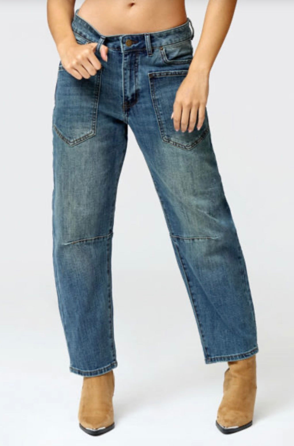 FUNKY SOUL WOMEN'S ANGLED POCKET BARREL JEAN