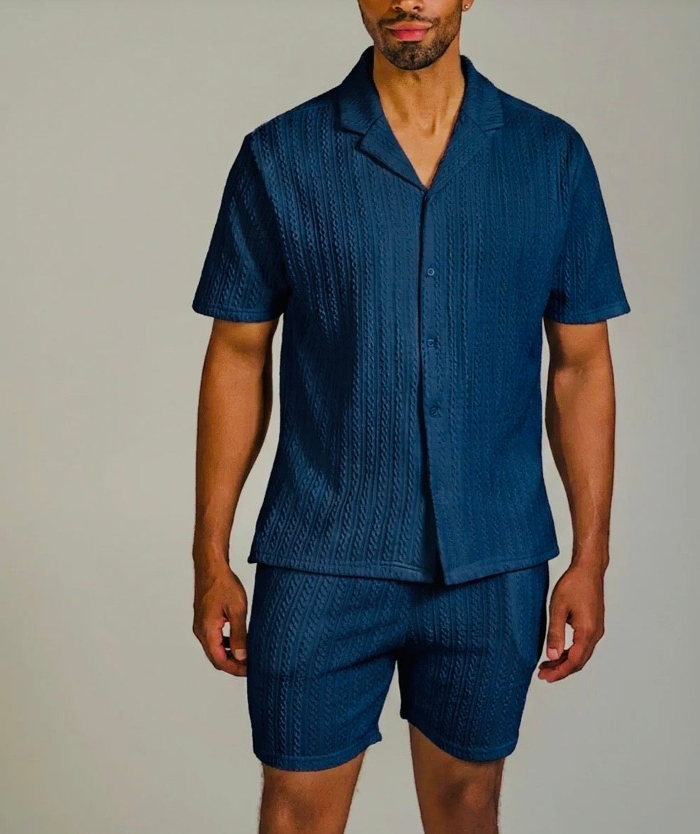 MOJITO SHORT SLEEVE TEXTURED SHORT SET