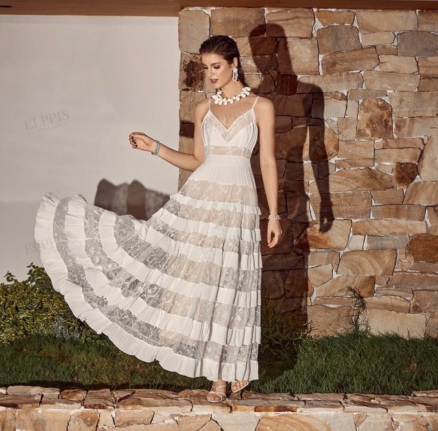 VESTIDO CUELLO EN V MANGA LARGA