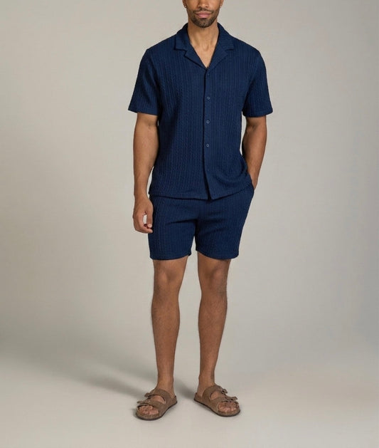 MOJITO SHORT SLEEVE TEXTURED SHORT SET