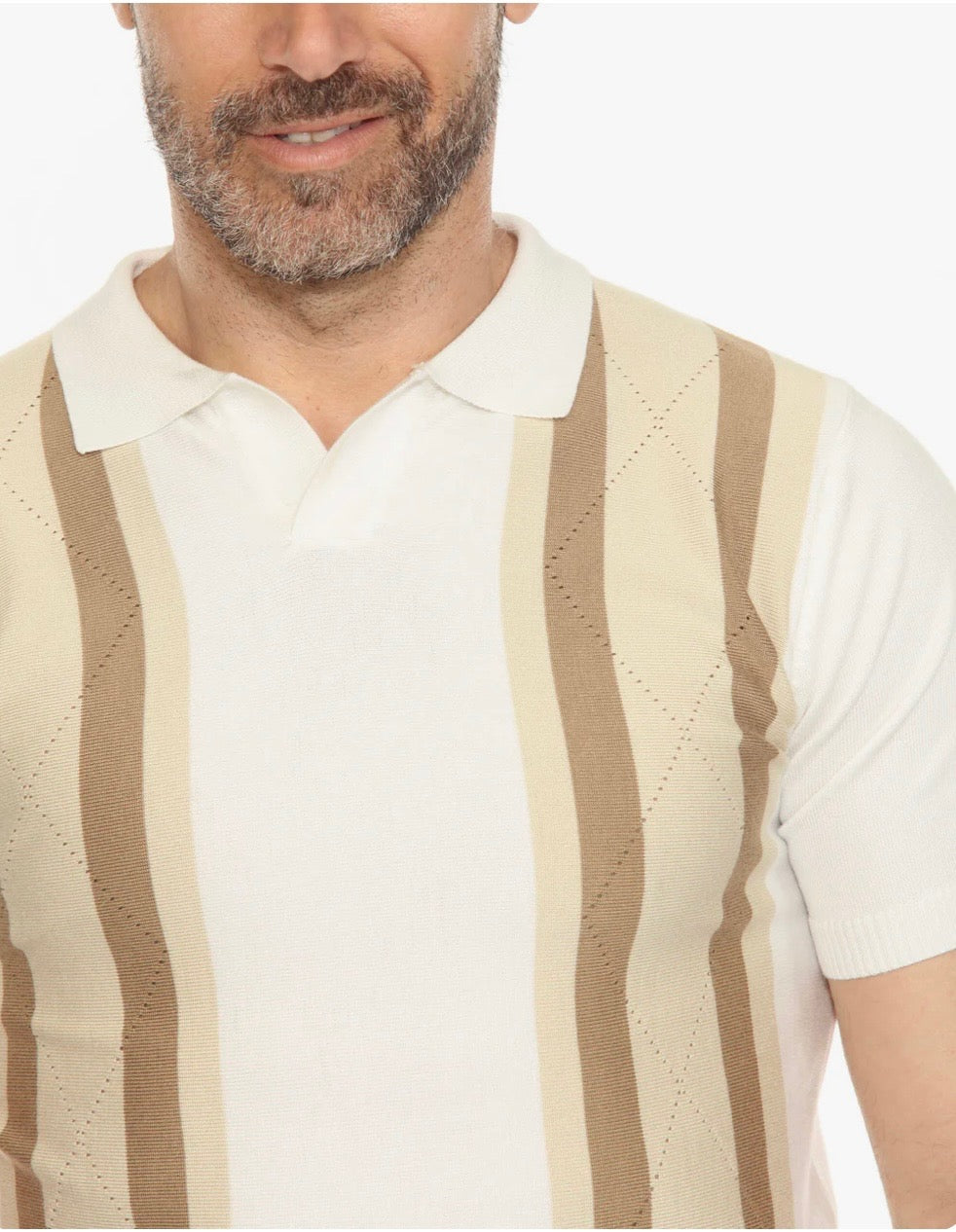 WHITE ARGYLE POLO