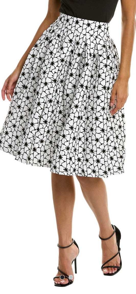 GRACIA PUCKERED FLORAL MIDI SKIRT