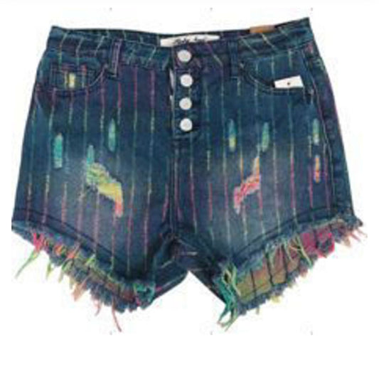 FUNKY SOUL MUlTI FRINGE HEM SHORTS