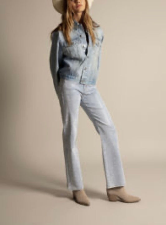 FUNKY SOUL WOMEN'S STUDDED STRAIGHT LEG MID RISE SKINNY JEAN