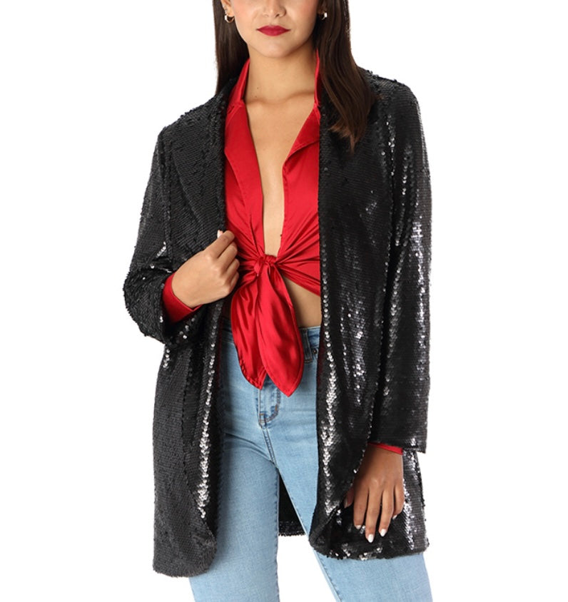 SEQUIN OPEN JACKET