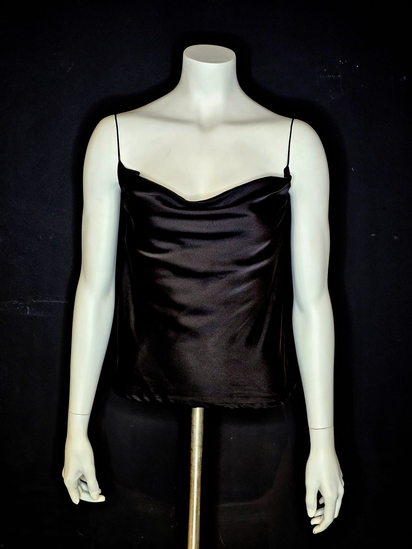 DRAPE NECK SATEEN CAMI