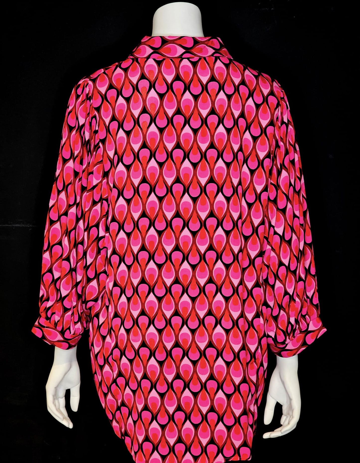 SHIRT COLLAR PRINT TOP