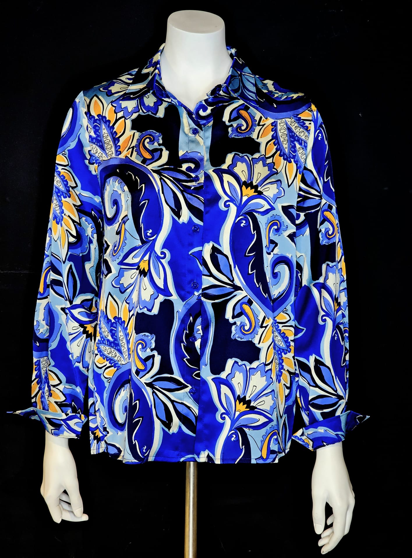 FLORAL SHIRT COLLAR PRINT TOP