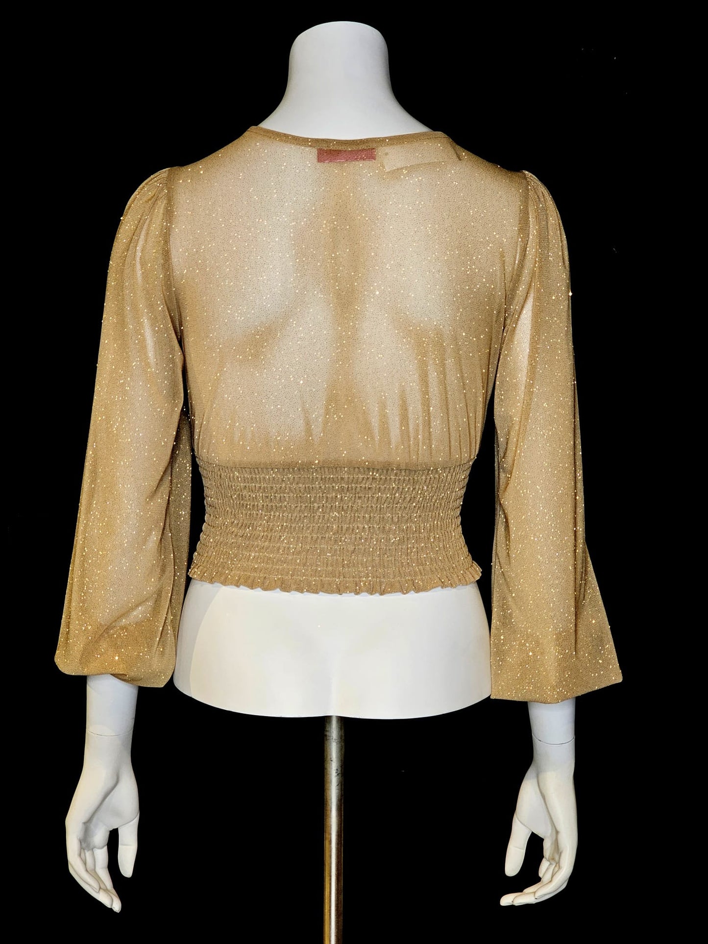 SMOCKED WAIST LUREX TOP