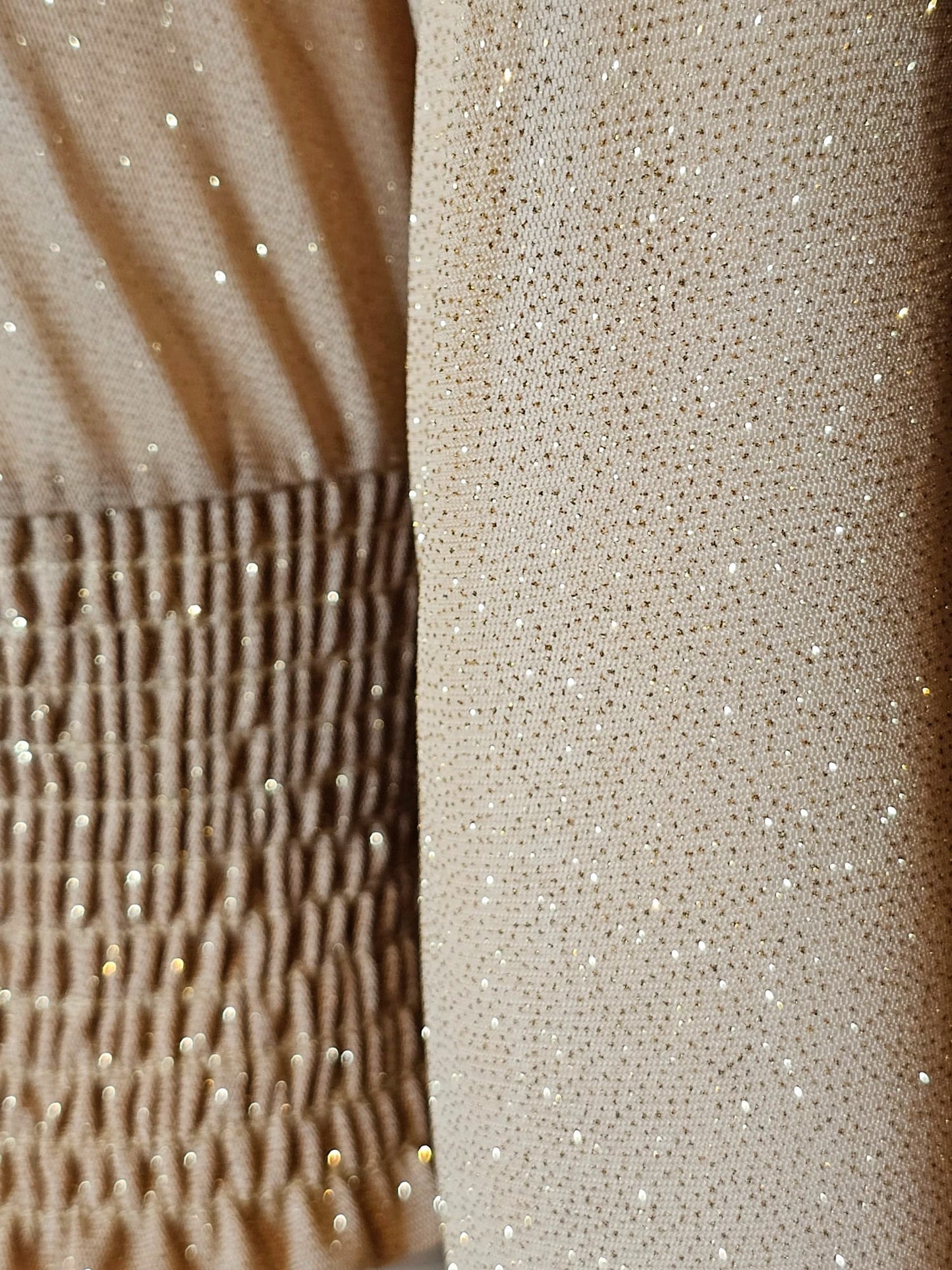 SMOCKED WAIST LUREX TOP