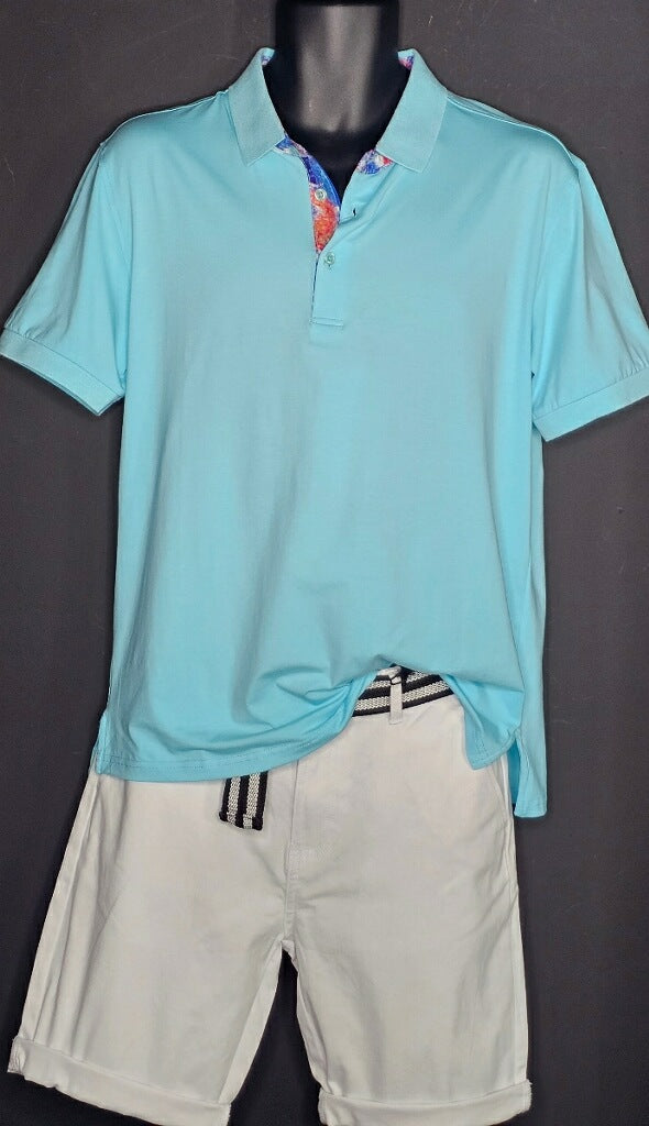 TURQ STRETCH POLO