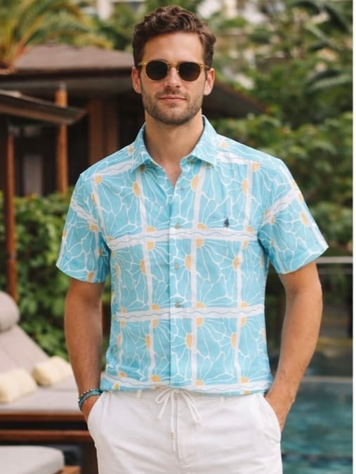 ADDICT CLOTHING LINO SHORT SLEEVE ABSTRACT FLORAL SHIRT